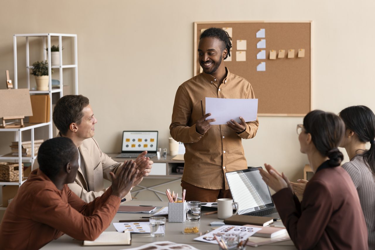 Marketing team meeting in a small business